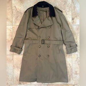 Ralph Lauren Edmond Men’s Trench Coast Classic 44R Tan Double Breasted Vintage